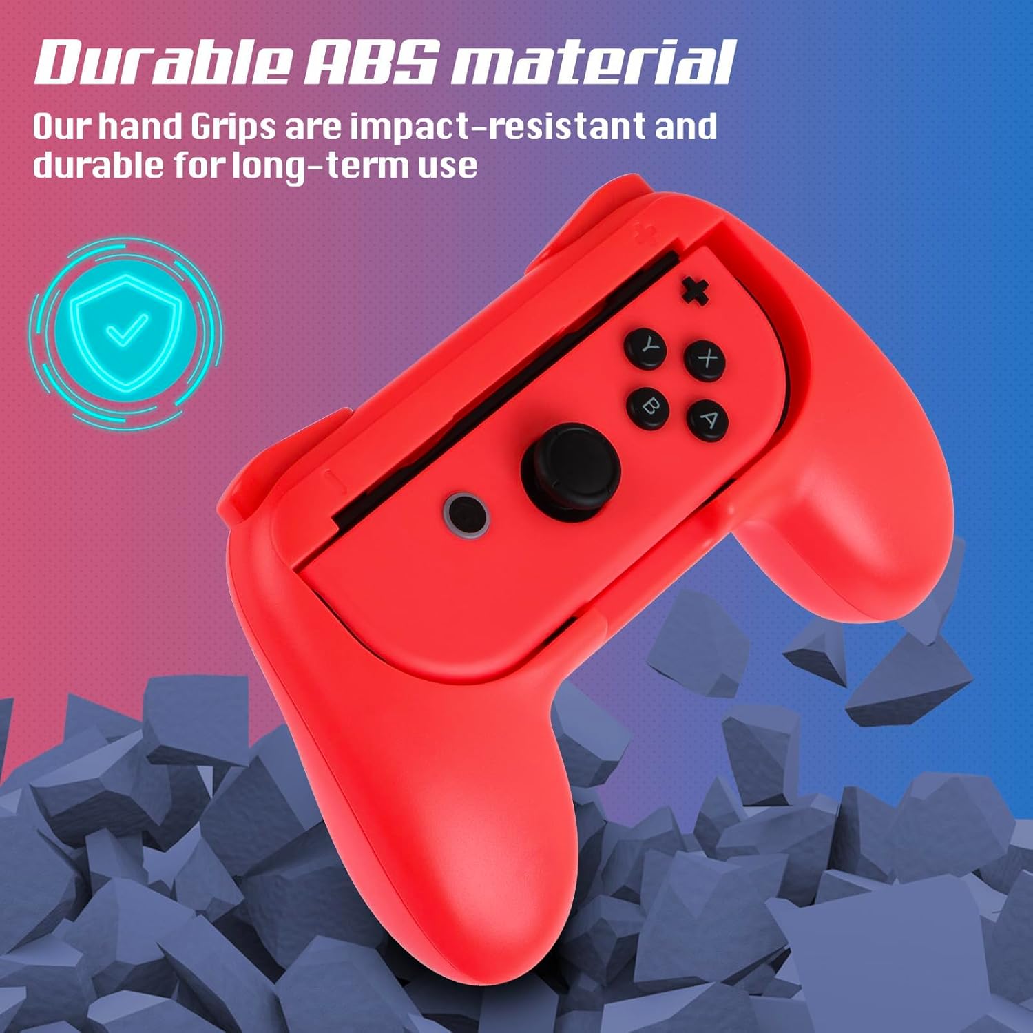 OIVO INDIA X DOBE Nintendo Switch More Comfortable Joy-Con Controller Grips For Nintendo Switch TWIN PACK (Red and Blue)