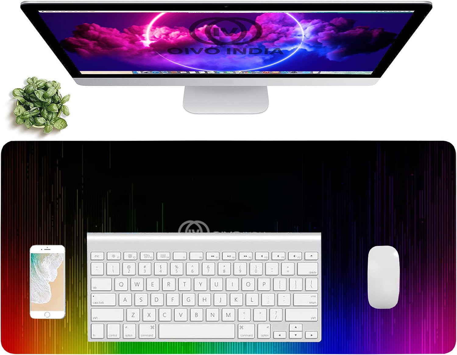 OIVO INDIA Extended Size XL (800 mm x 300 mm) Gaming Mouse Pad| Stitched Edges| Non-Slip Rubber Base|Computer Laptop|Keyboard Mouse Pad for Office & Home (Multicolor)