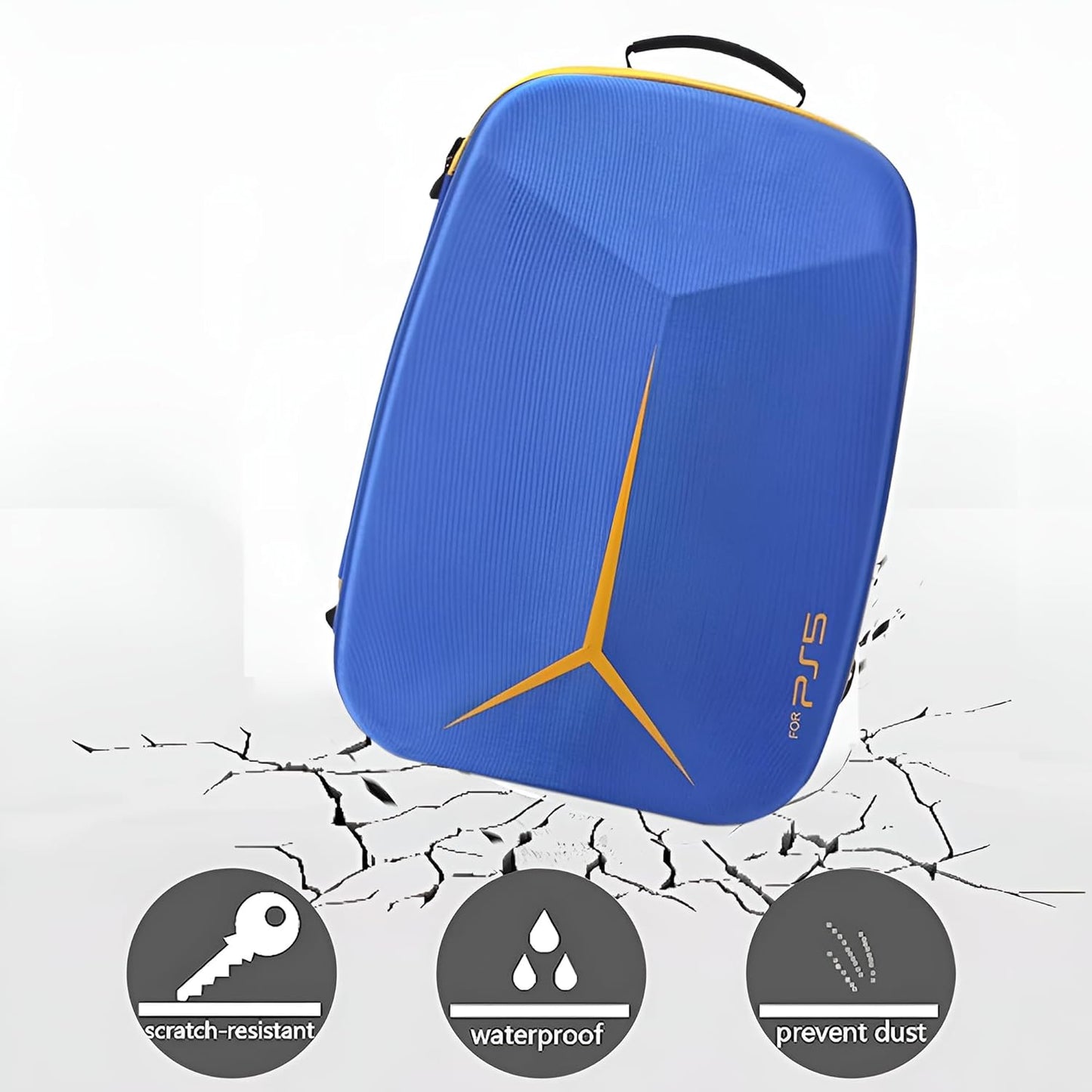 OIVO INDIA Blue Hard Shell Water-Resistant Backpack Carry-Bag Compatible for PlayStation 5 Disc/Digital Version (PS5 Bag)