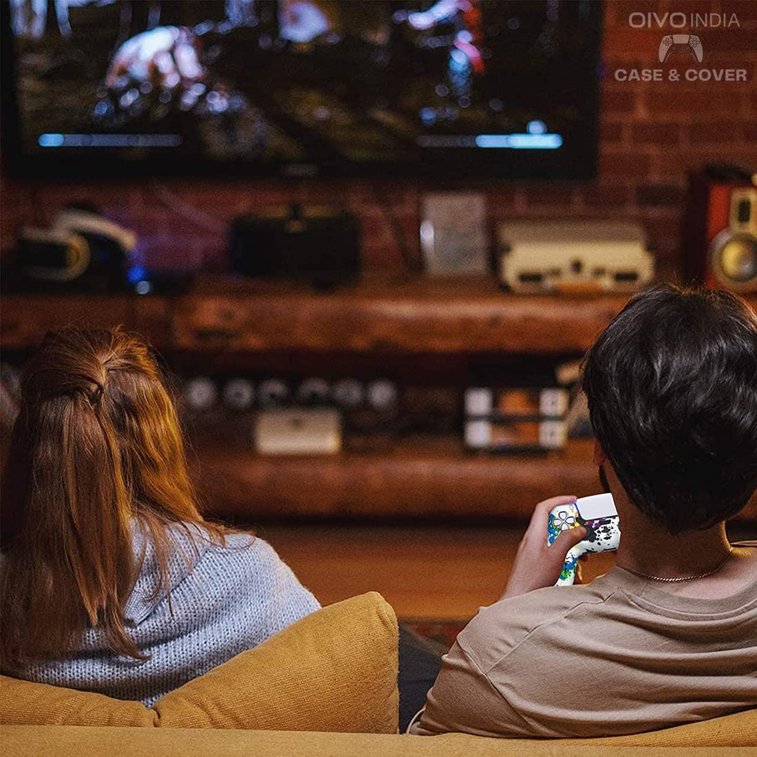 OIVO INDIA Black and Multicolor Controller Silicone PS5 Controller Non Slip Protective Cover Sleeve Compatible with PlayStation 5 Controller |Combo 2|