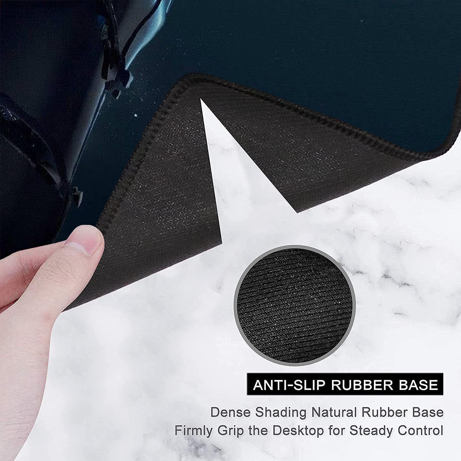 OIVO INDIA Gaming Mouse Pad, Large Extended Desk Mouse Pad, Non-Slip Spill-Resistant Mousepad Anti-Fray Stitched Edges for Gamer/Office/Home 600 x 300mm (Black)