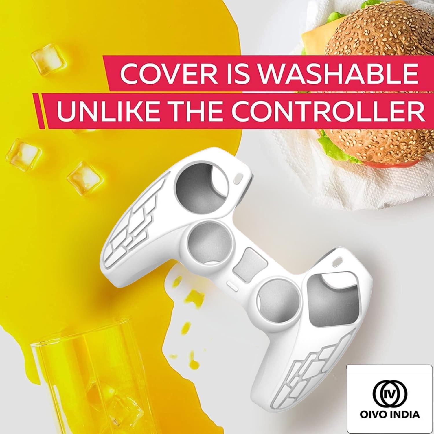 OIVO INDIA Black & White Controller Silicone Cover PS5 Controller Skin Non Slip Protective Case Sleeve Compatible with PlayStation 5 Controller |Combo of 2|