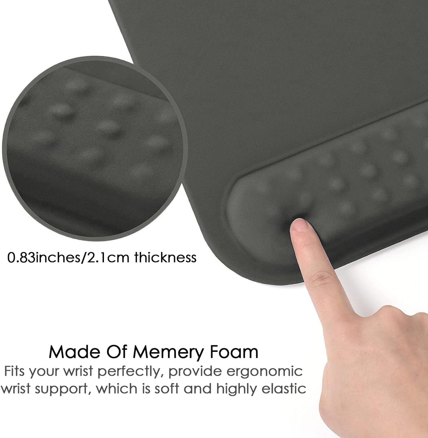 OIVO INDIA Gel Mouse Pad Wrist Rest Memory-Foam Ergonomic Mousepad(240x200mm)| Cushion Pain Relief| Suitable for Gaming, Computer, Laptop, Home & Office Non-Slip Rubber Base (Light Grey)