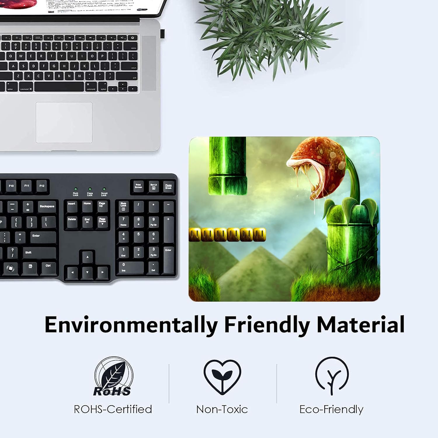 OIVO INDIA Mouse Pad Speed Type Mouse Pad with Antifray Stitched Embroidery Edges, Non-Slip Rubber Base Mousepad for Laptop PC (300mm x 250mm)