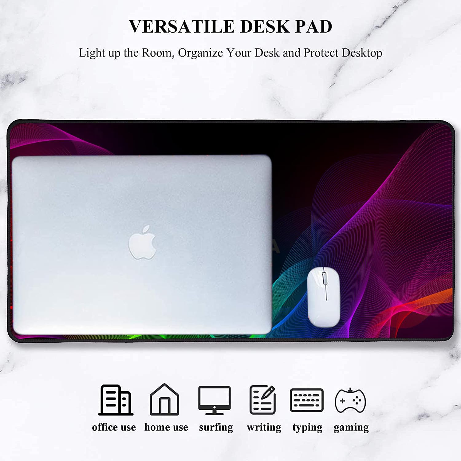 OIVO INDIA XL (800 mm x 300 mm) Gaming Mouse Pad| Stitched Edges| Non-Slip Rubber Base|Computer Laptop|Keyboard Mouse Pad for Office & Home (Multicolor)