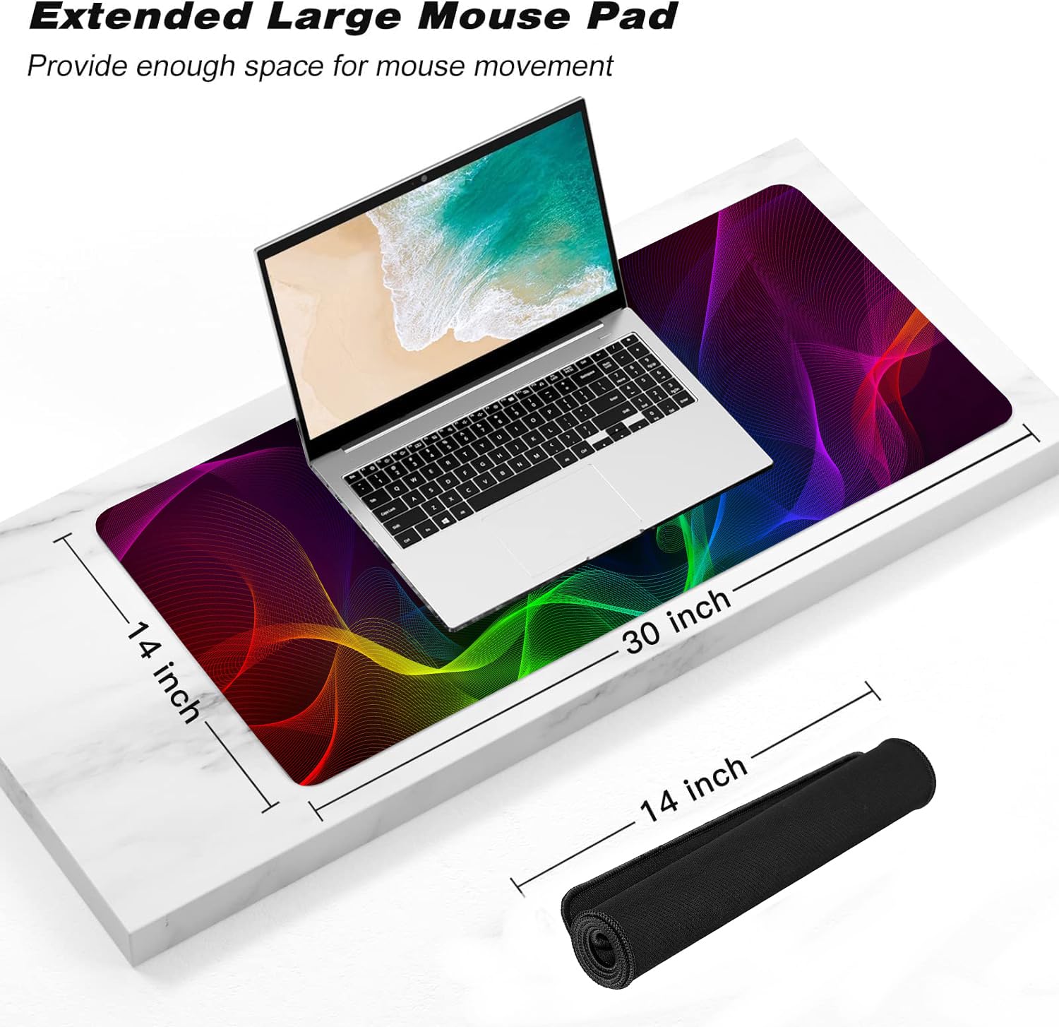 OIVO INDIA XL (800 mm x 300 mm) Gaming Mouse Pad| Stitched Edges| Non-Slip Rubber Base|Computer Laptop|Keyboard Mouse Pad for Office & Home (Multicolor)
