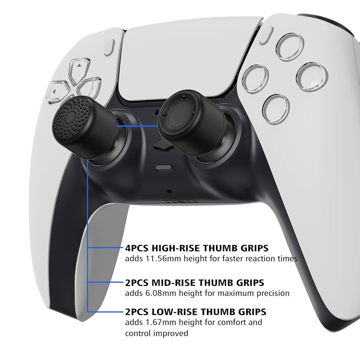 OIVO INDIA Colorful and Black Thumbrgrip Set Controller Silicone Cover Case PS5 Controller Skin Anti Slip Protective Case Sleeve Compatible for Sony PlayStation 5 Remote (Combo of 2)