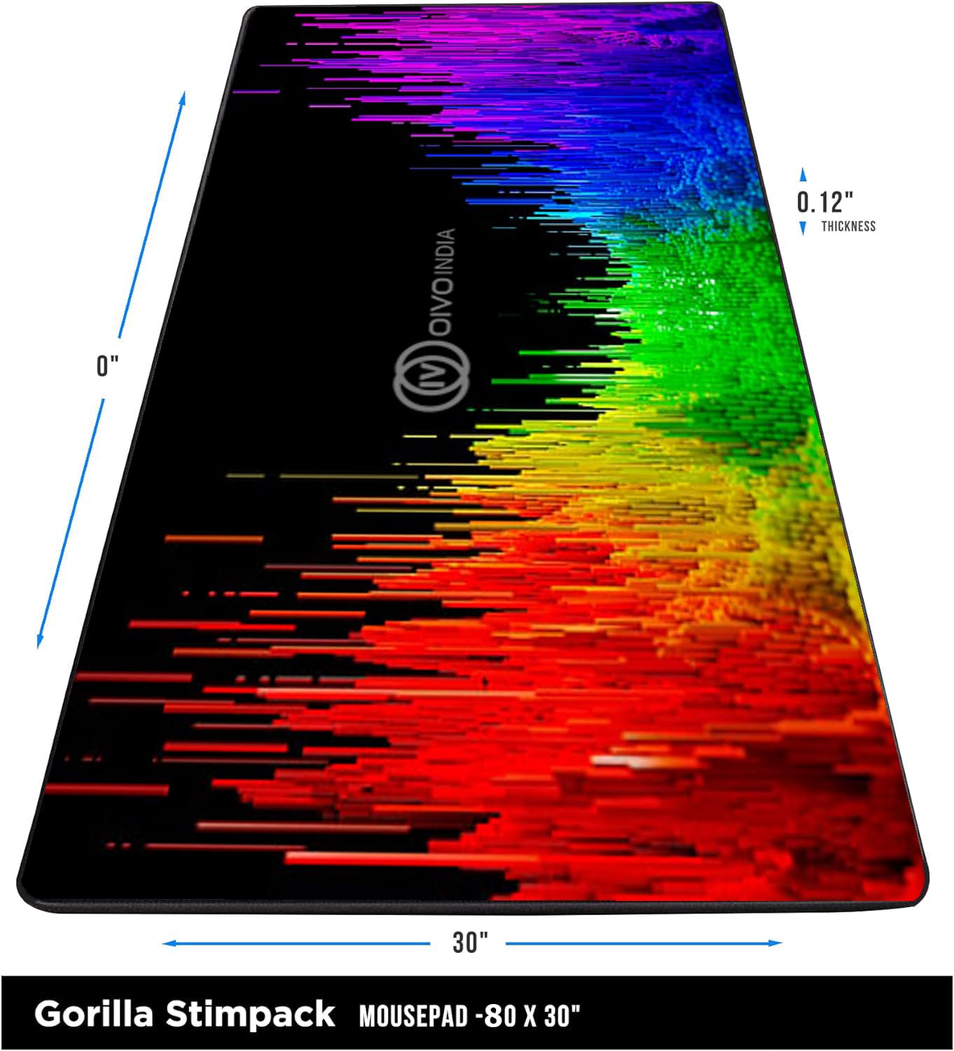 OIVO INDIA Extended (800 mm x 300 mm) Gaming Mouse Pad| Stitched Edges| Non-Slip Rubber Base|Computer Laptop|Keyboard Mouse Pad for Office and Home (Multicolor)