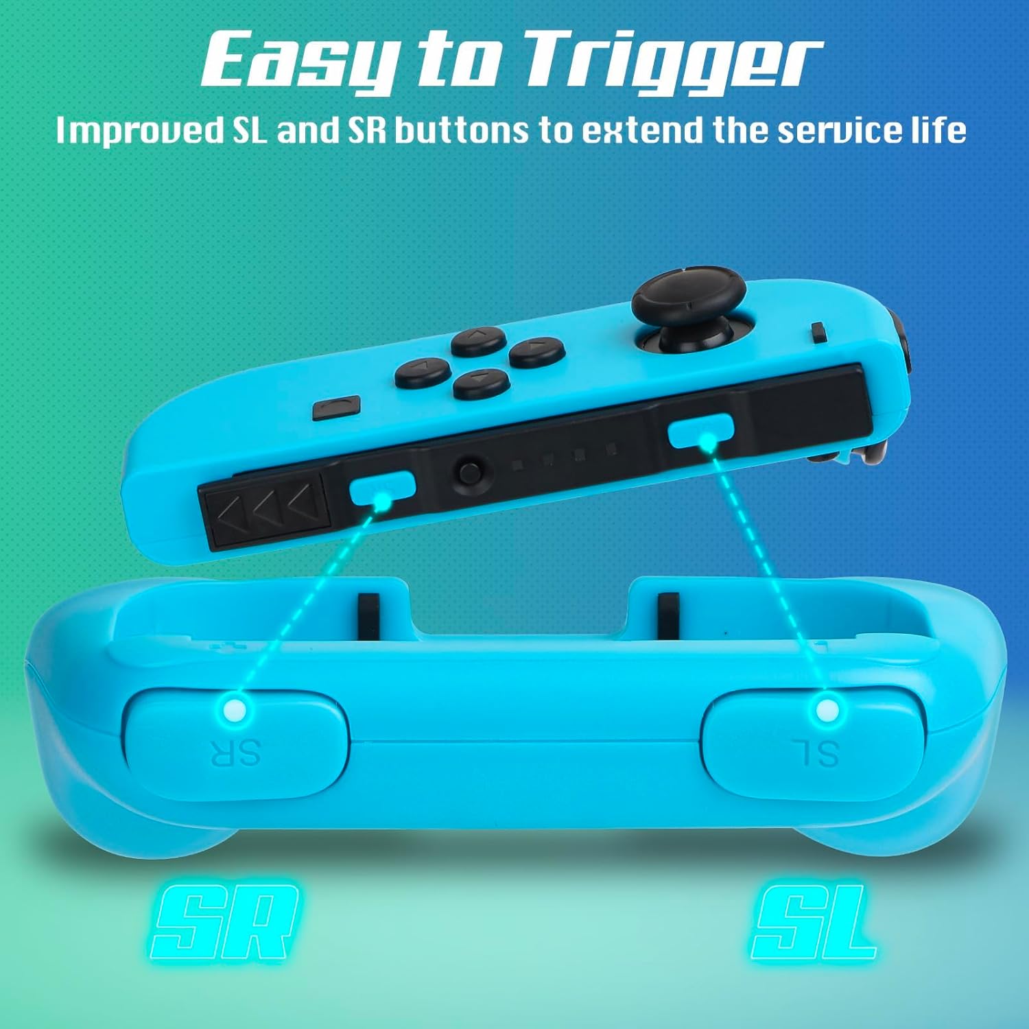 OIVO INDIA X DOBE Nintendo Switch More Comfortable Joy-Con Controller Grips For Nintendo Switch TWIN PACK (Red and Blue)