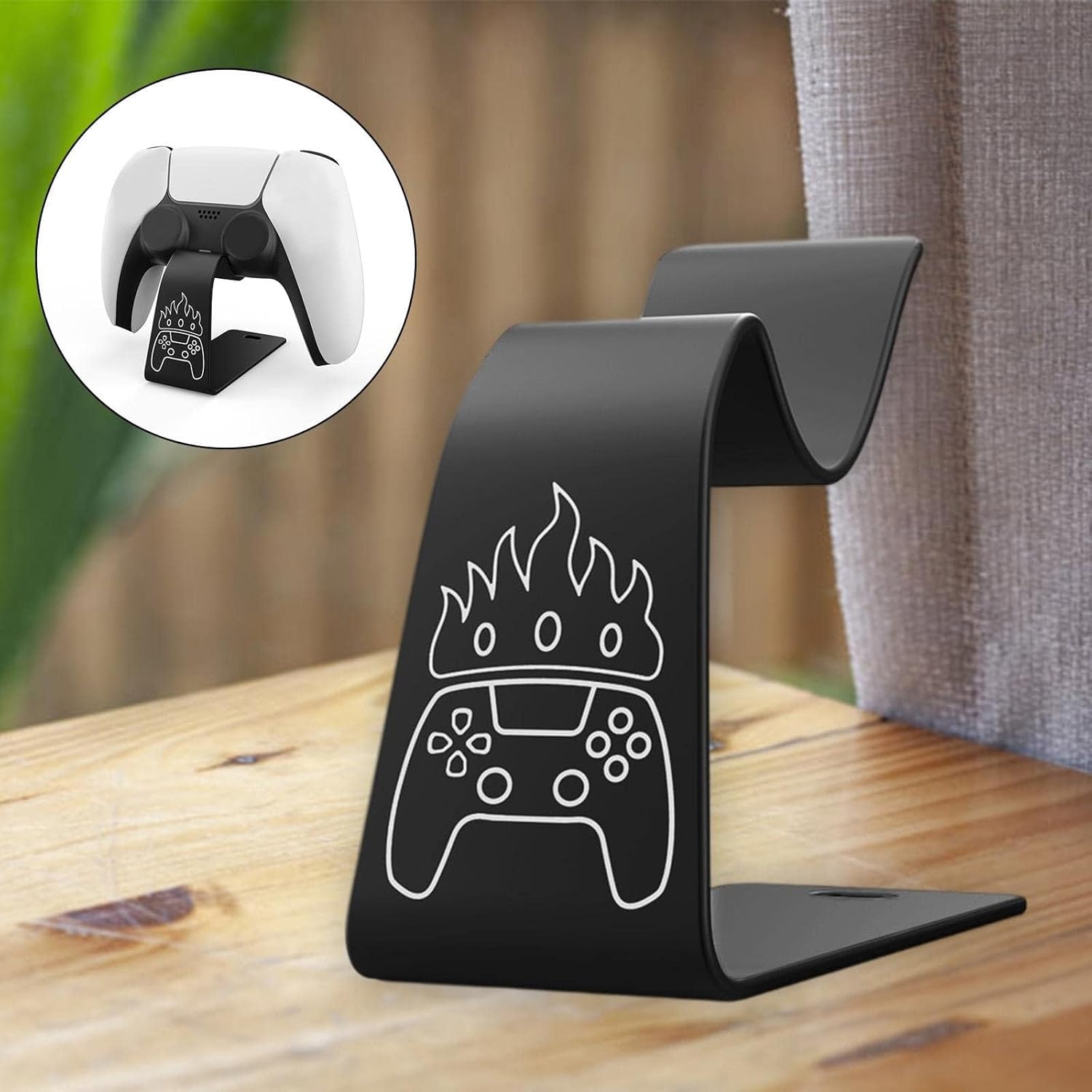 OIVO INDIA Universal Game Controller Holder Black Aluminum Alloy Holder, Mount Bracket, Perfect for PS5 Gamepad, Built-in Anti-Slip Pad Stand (PS5, XBOX, Nintendo Pro)