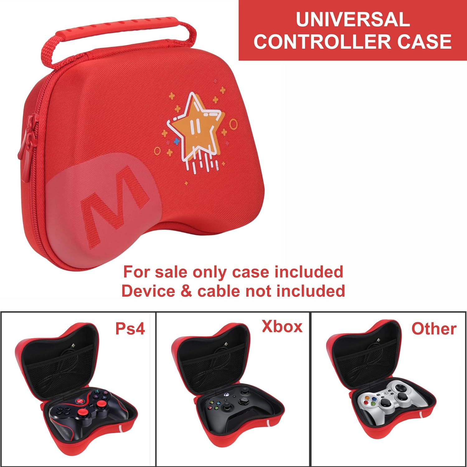 OIVO INDIA Multicolor & Red Universal Travel EVA Game Remote Controller Carrying Case Gaming Accessory Cover Case (Compatible for Xbox One, Xbox, Xbox 360, PS3, PS4, PS5 PS2) (Combo of 2)