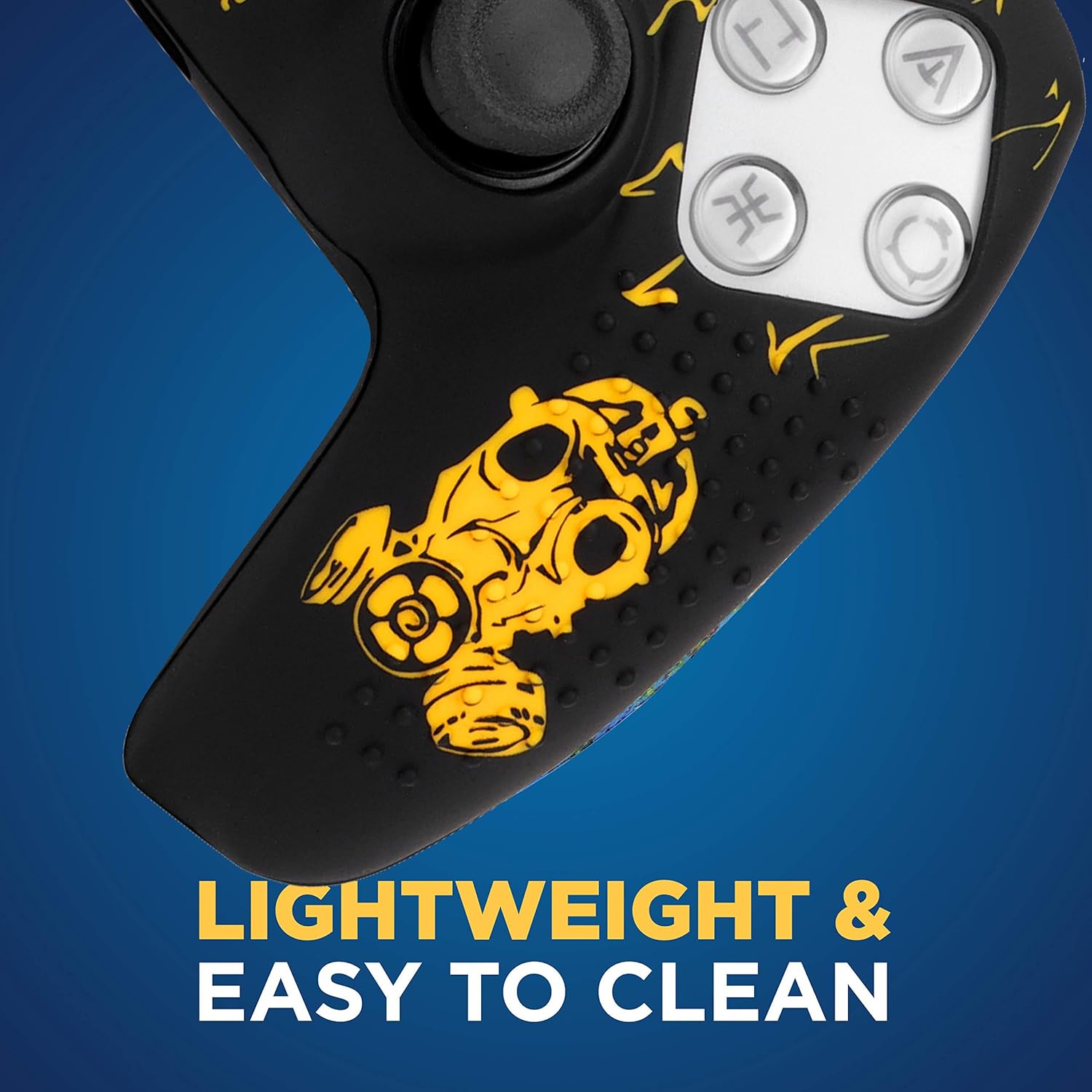 OIVO INDIA Black Skull Controller Silicone Cover Case PS5 Controller Skin Anti Slip Protective Case Sleeve Compatible for Sony PlayStation 5 Controller (Pack of 2)