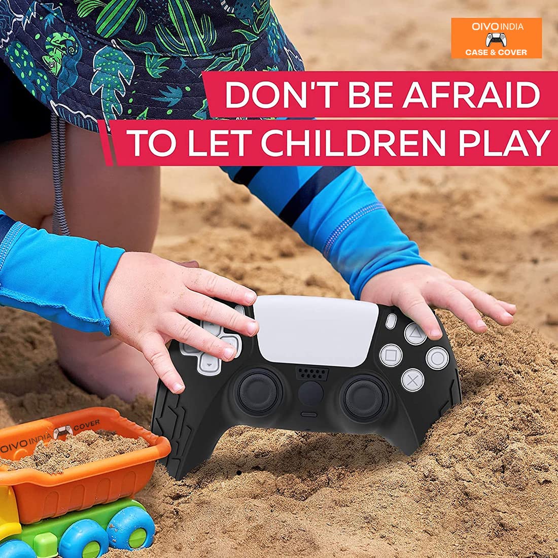 OIVO INDIA Black Controller Silicone Cover Case PS5 Controller Skin Anti Slip Protective Sleeve Compatible with Sony PlayStation 5 Controller (Pack 2)