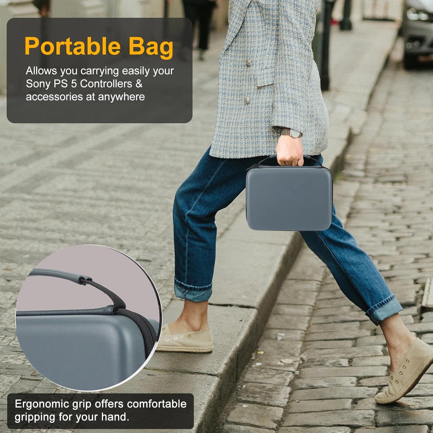 OIVO INDIA Dual Sense Controller Remote Hard Carry Cover Compatible for PS5/PS4/XBOX Water-Resistant Travel Carry Case for 2 Controllers