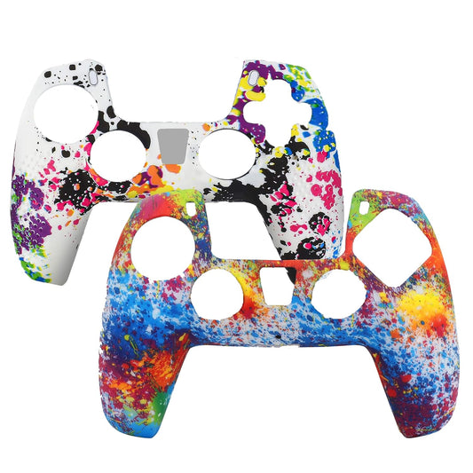 OIVO INDIA Colorful and Multicolor Controller Silicone Cover Case PS5 Controller Skin Anti Slip Protective Case Sleeve Compatible for Sony PlayStation 5 Remote (Combo of 2)