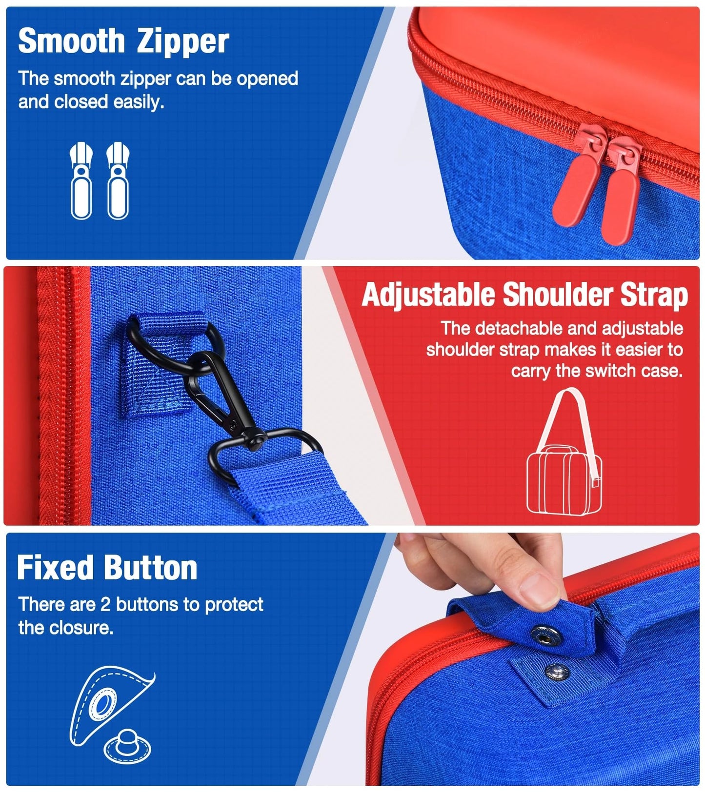 OIVO INDIA Travel Case Compatible for Nintendo Switch and Switch OLED ,Travel Carrying Case Storage Bag Protective Hard Shell for Controller & Accessories with Shoulder Strap