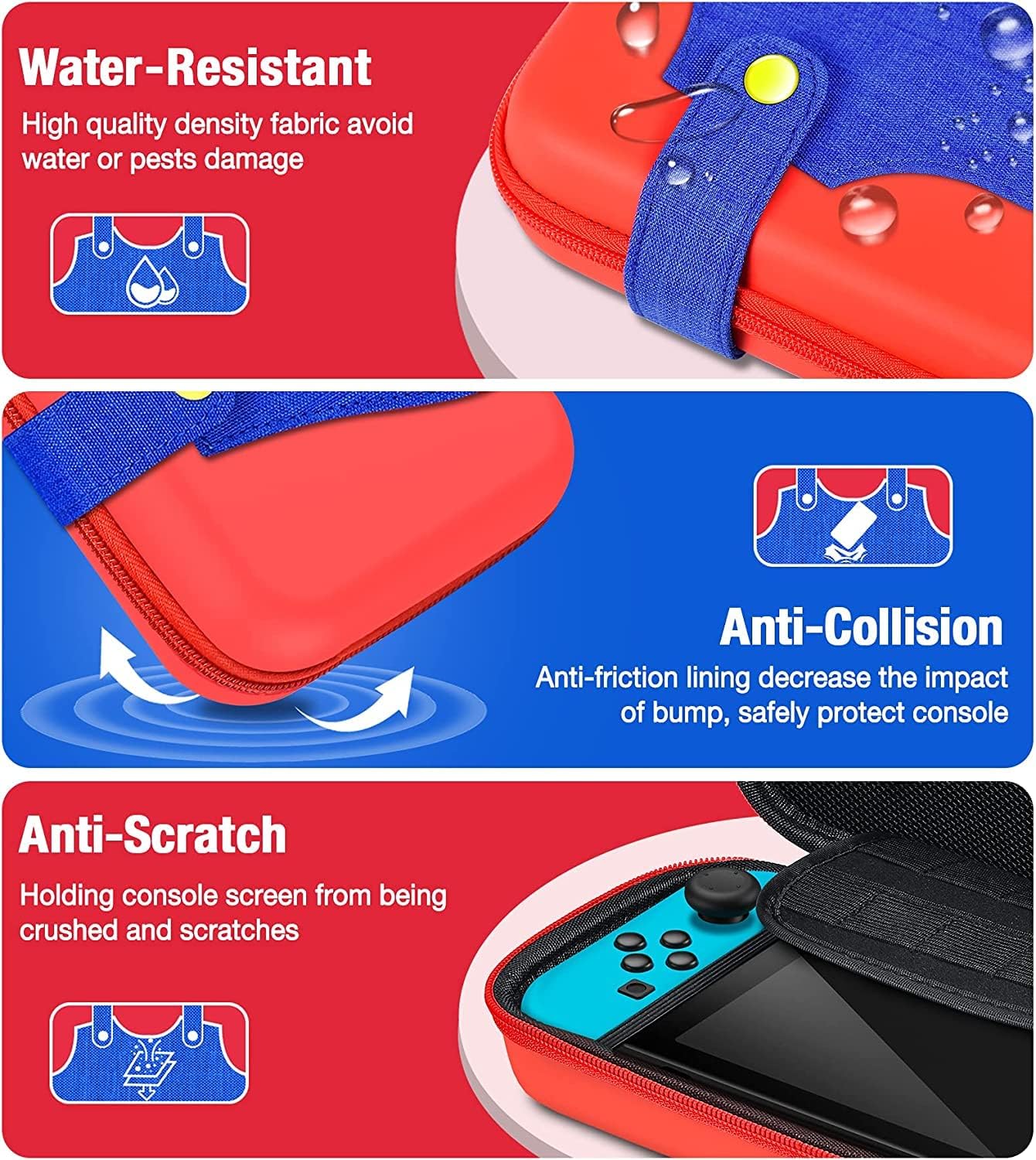 OIVO INDIA Travel Case Pouch Compatible with Nintendo Switch and for Switch OLED Console, Portable Travel Carry Case for Switch/Switch OLED, Protective Box