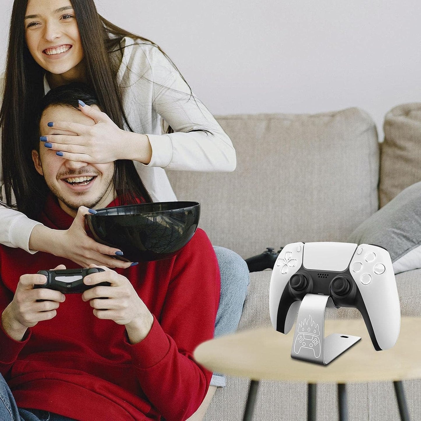 OIVO INDIA Universal Game Controller Holder Grey Aluminum Alloy Holder, Mount Bracket, Perfect for PS5 Gamepad, Built-in Anti-Slip Pad Stand (PS5, XBOX, Nintendo Pro)