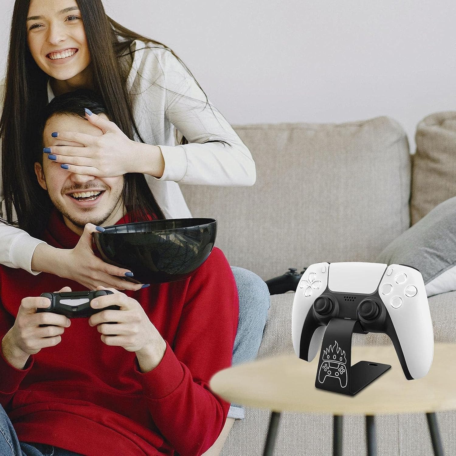 OIVO INDIA Universal Game Controller Holder Black Aluminum Alloy Holder, Mount Bracket, Perfect for PS5 Gamepad, Built-in Anti-Slip Pad Stand (PS5, XBOX, Nintendo Pro)