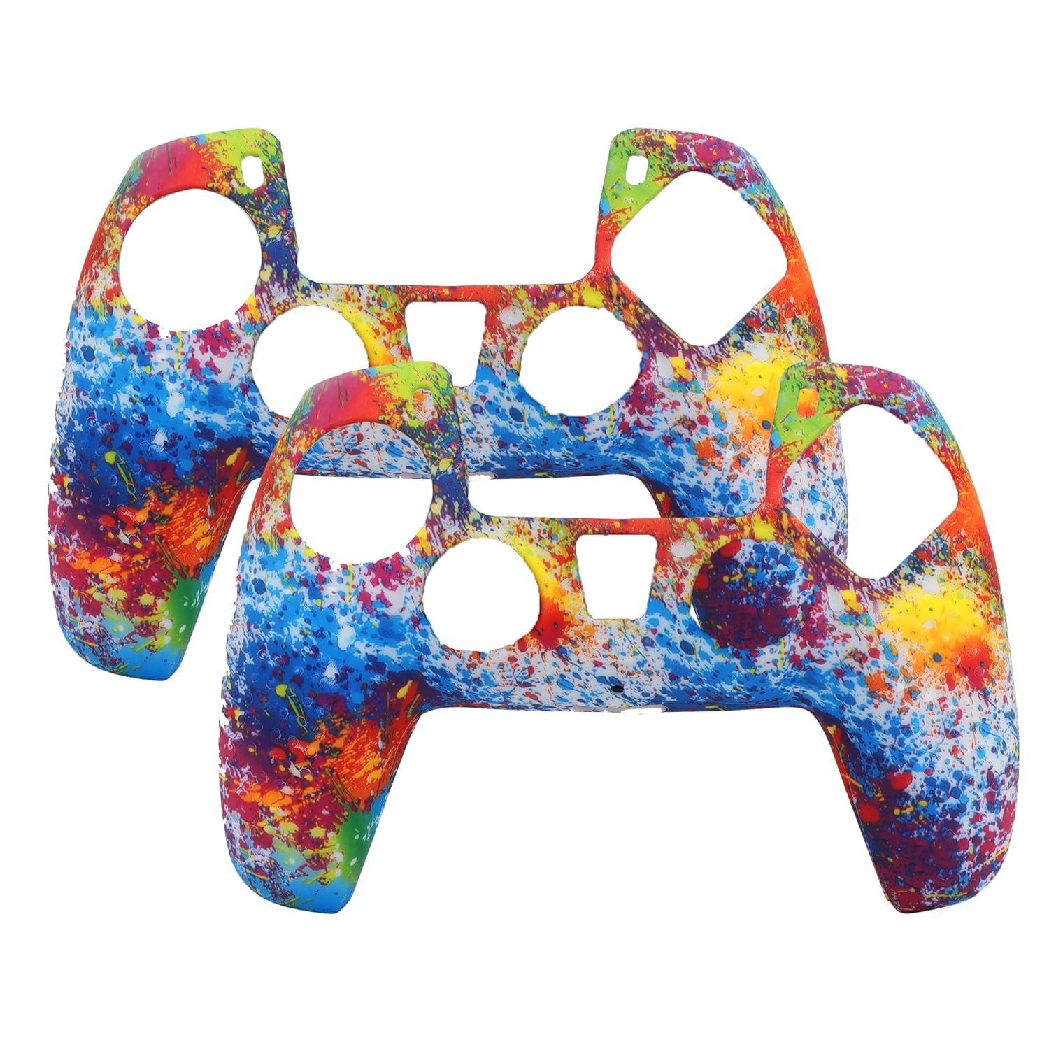 OIVO INDIA Colorful Controller Silicone Cover Case PS5 Controller Skin Anti Slip Protective Case Sleeve Compatible for Sony PlayStation 5 Controller (Pack of 2)