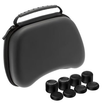 OIVO INDIA Black Cover Compatible for PS5/PS4 Game Controller Remote Case with Black ThumbGrip Set
