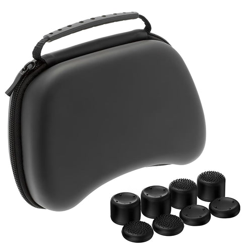 OIVO INDIA Black Cover Compatible for PS5/PS4 Game Controller Remote Case with Black ThumbGrip Set