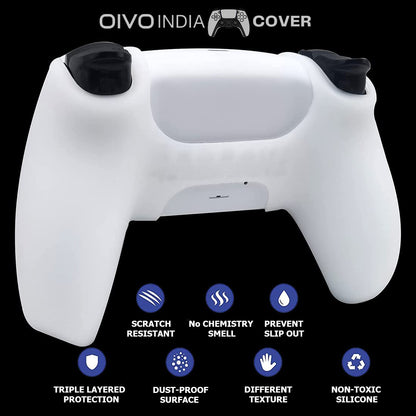 OIVO INDIA Black and Multicolor Controller Silicone PS5 Controller Non Slip Protective Cover Sleeve Compatible with PlayStation 5 Controller |Combo 2|