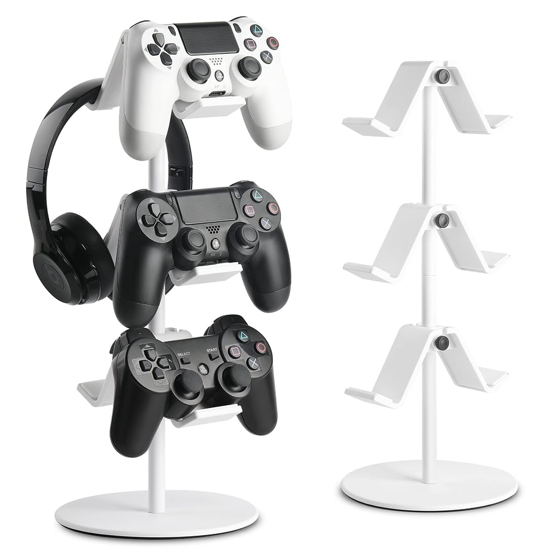 OIVO INDIA Controller Stand 3 Tier,Headphone Holder, Multi Adjustable Game Controller Headset Hanger for All Universal Gaming PC Accessories, Compatible for Xbox PS4 PS5 Nintendo Switch (White)