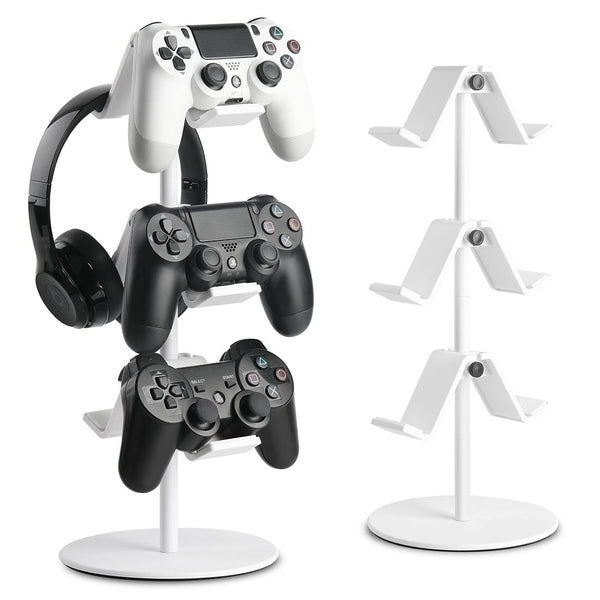 OIVO INDIA Controller Stand 3 Tier,Headphone Holder, Multi Adjustable Game Controller Headset Hanger for All Universal Gaming PC Accessories, Compatible for Xbox PS4 PS5 Nintendo Switch (White)