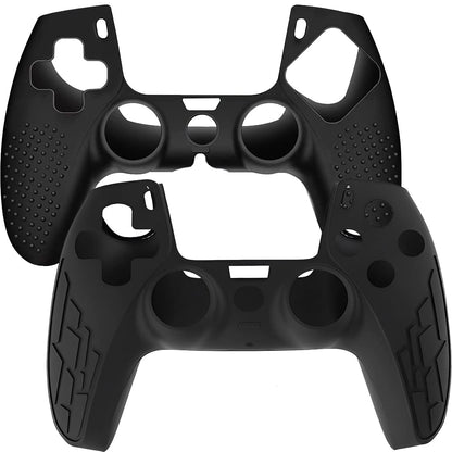 OIVO INDIA Black & White Controller Silicone Cover Case PS5 Controller Skin Anti Slip Protective Sleeve Compatible for Sony Playstation5 (Pack of 2- P5CC06 Zigzag BK+P5CC-08 Multicolor)
