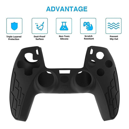 OIVO INDIA Black & White Controller Silicone Cover Case PS5 Controller Skin Anti Slip Protective Sleeve Compatible for Sony Playstation5 (Pack of 2- P5CC06 Zigzag BK+P5CC-08 Multicolor)