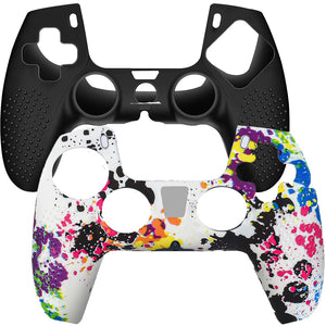 OIVO INDIA Black & White Controller Silicone Cover Case PS5 Controller Skin Anti Slip Protective Case Sleeve Compatible for Sony Playstation5 Controller (Combo of 2)