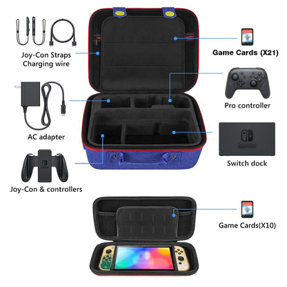 OIVO INDIA Travel Case Compatible for Nintendo Switch and Switch OLED ,Travel Carrying Case Storage Bag Protective Hard Shell for Controller & Accessories with Shoulder Strap