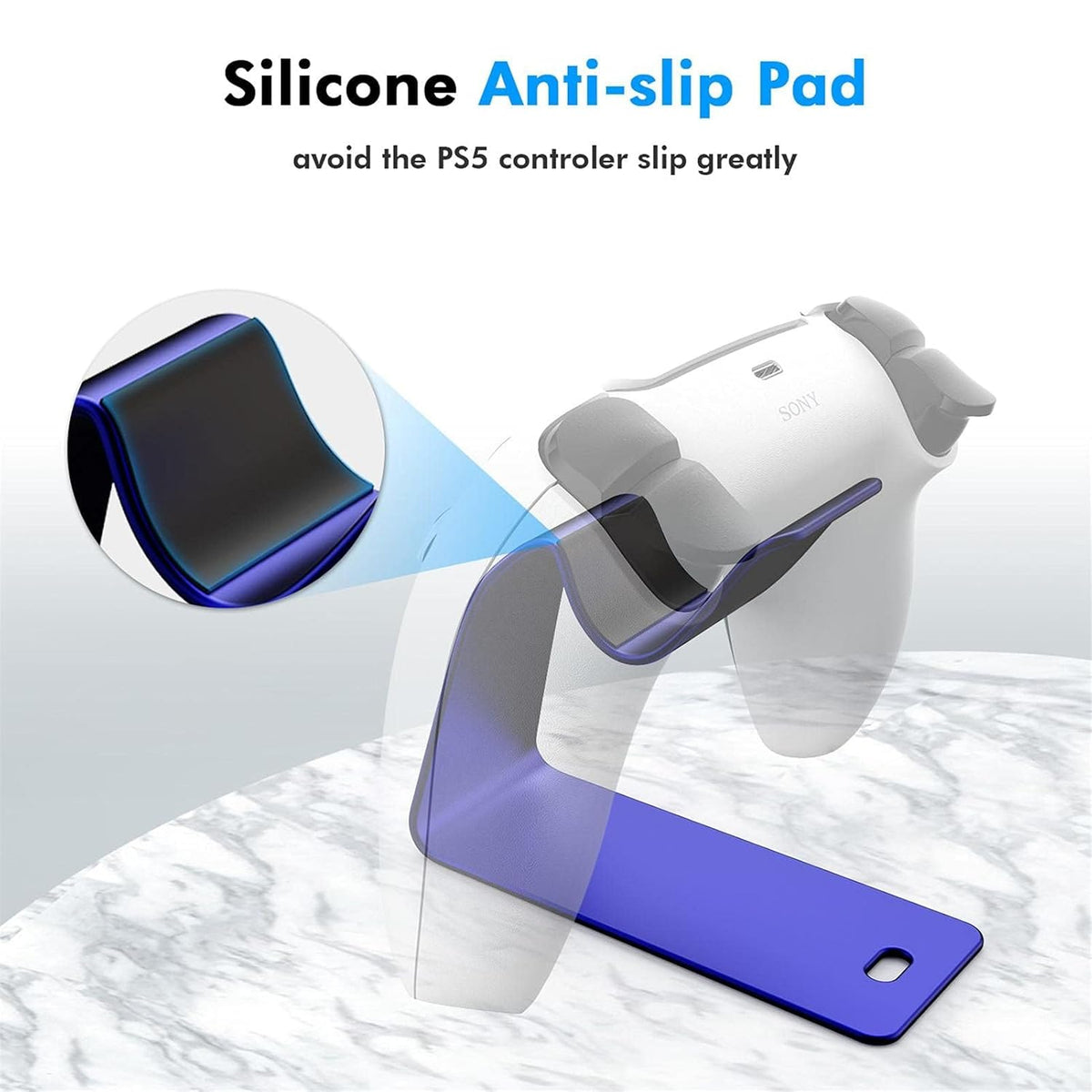 OIVO INDIA Universal Game Controller Holder Blue Aluminum Alloy Holder, Mount Bracket, Perfect for PS5 Gamepad, Built-in Anti-Slip Pad Stand (PS5, XBOX, Nintendo Pro)