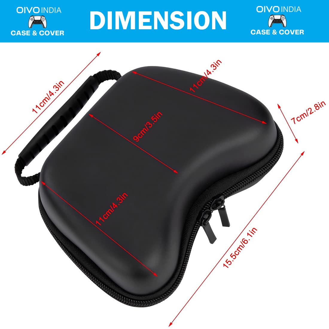 OIVO INDIA Universal Travel EVA Game Controller Carrying Case |Pack of 2| Gaming Accessory Box (Compatible 1for Xbox One, Xbox, Xbox 360, PS3, PS4, PS5 PS2) [Video Game]