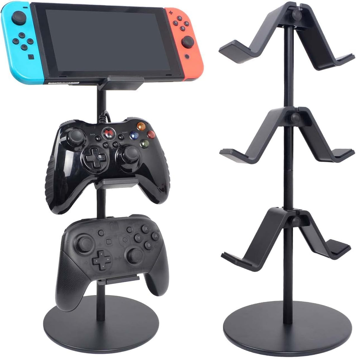 OIVO INDIA Controller Stand 3 Tier Black Headphone Holder, Multi Adjustable Game Controller Headset Hanger Compatible for All Universal Gaming PC Accessories, Xbox PS4 PS5 Nintendo Switch (Black)