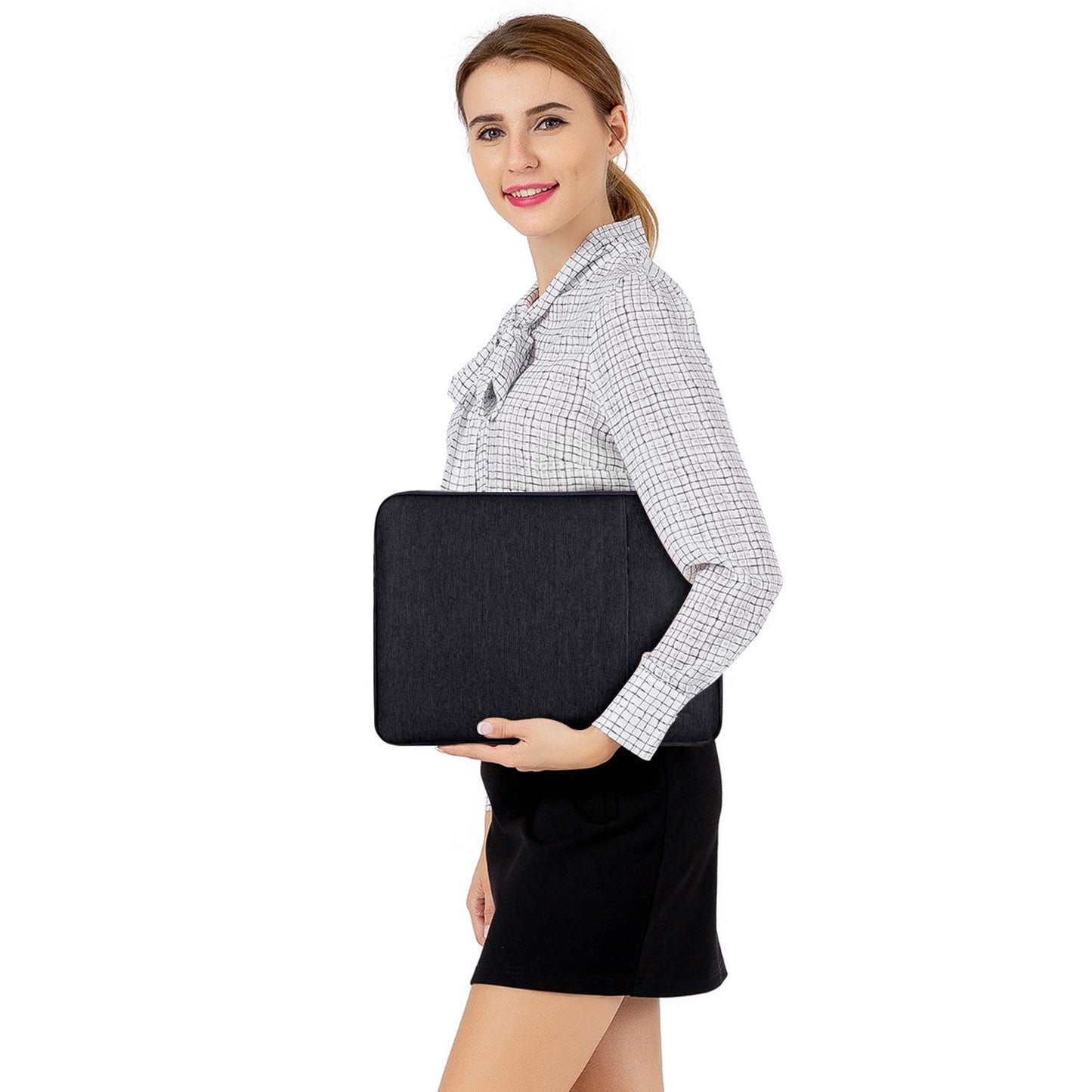 OIVO INDIA Laptop Bag Sleeve Case Cover Pouch for Men & Women | 11-12. Inch Laptop/MacBook, Office/College Laptop Bag | Multiple Pockets | Water Repellent | Shock Absorber (Black)