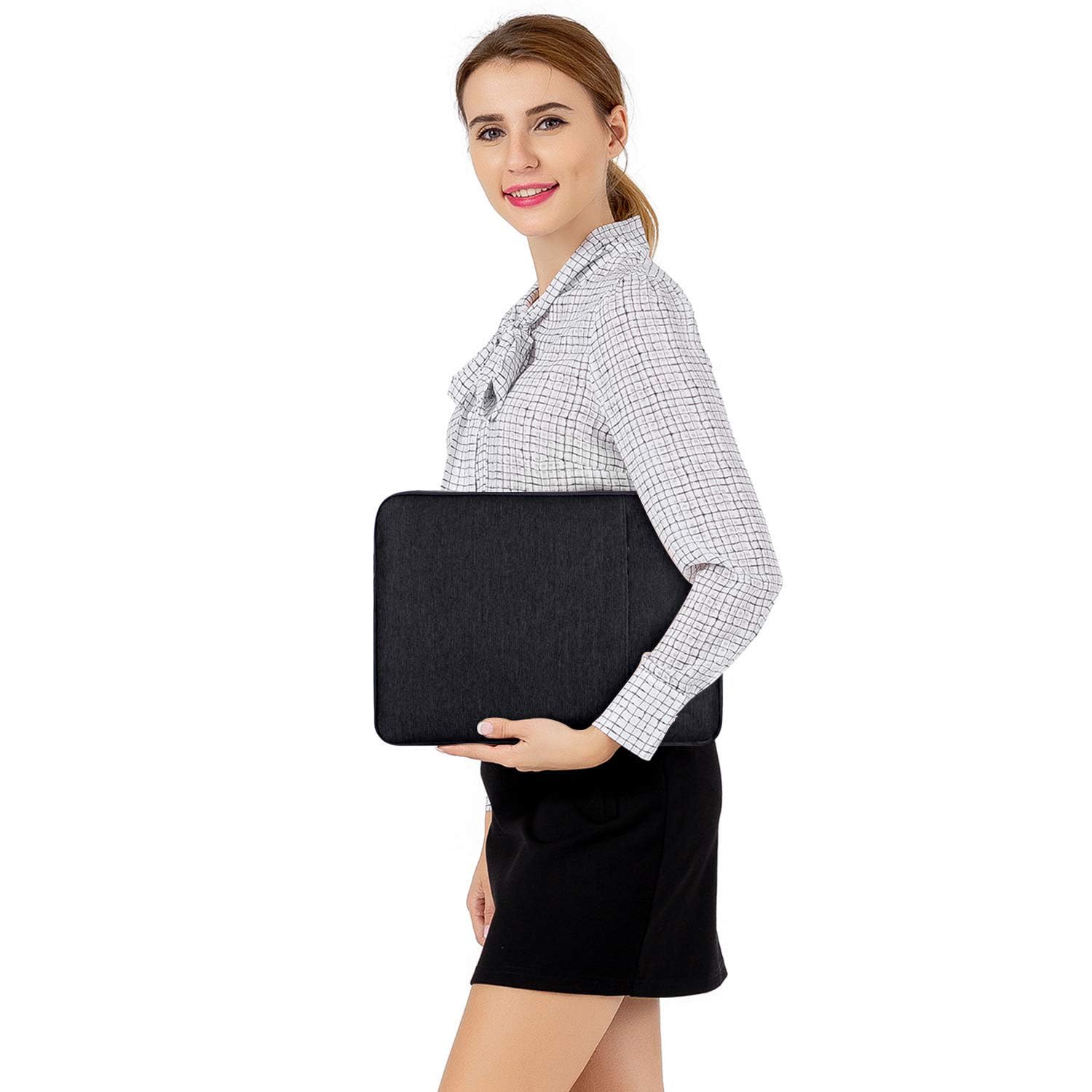 OIVO INDIA Laptop Bag Sleeve Case Cover Pouch for Men & Women | 11-12. Inch Laptop/MacBook, Office/College Laptop Bag | Multiple Pockets | Water Repellent | Shock Absorber (Black)