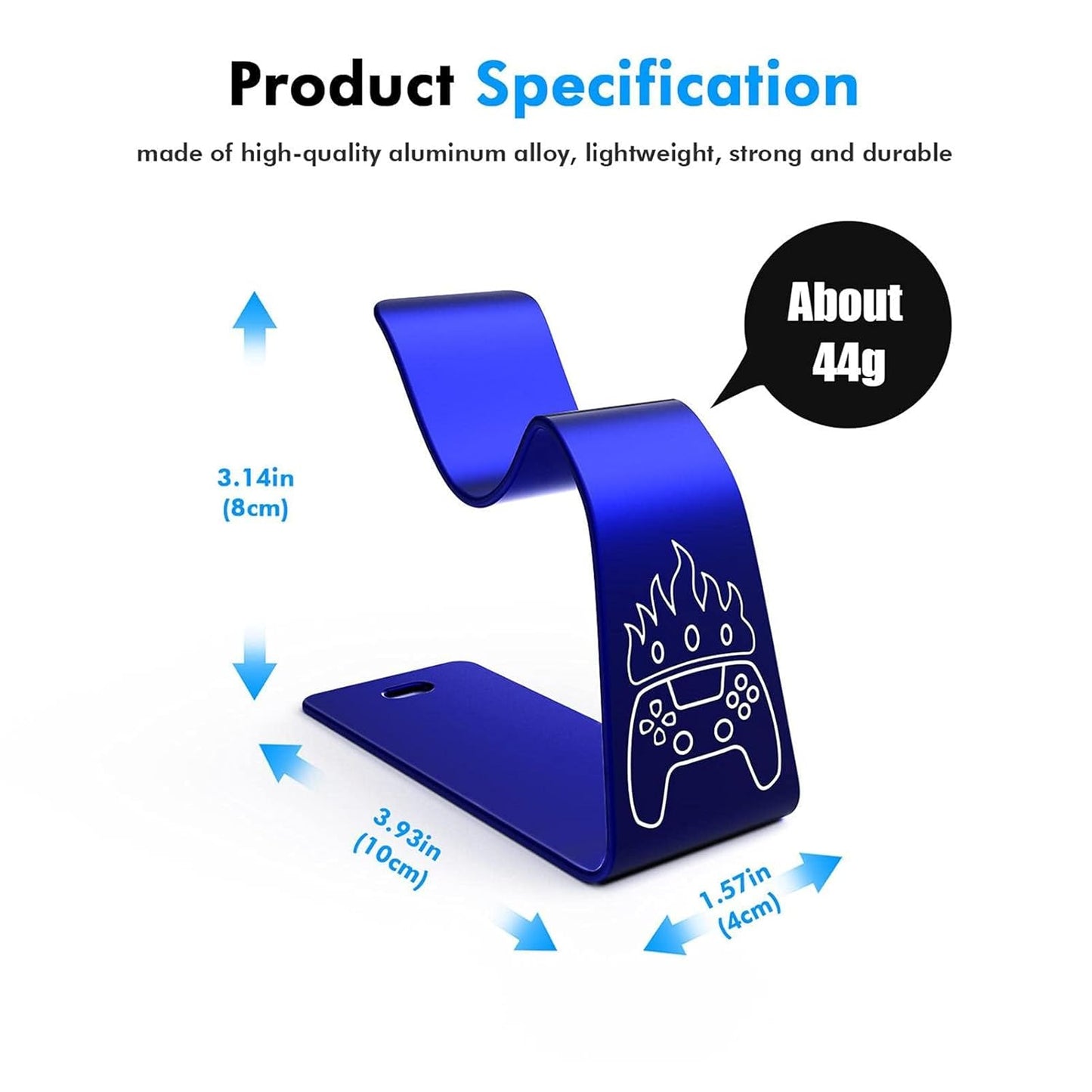 OIVO INDIA Universal Game Controller Holder Blue Aluminum Alloy Holder, Mount Bracket, Perfect for PS5 Gamepad, Built-in Anti-Slip Pad Stand (PS5, XBOX, Nintendo Pro)