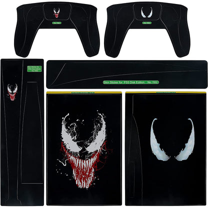 OIVO INDIA Ps5 Skin Protector for Playstation5 Console Wrap Sticker Skin with 2 Wireless Controller Decal Sticker (Black,Venom) [video game] [video game]