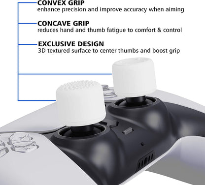 OIVO INDIA Black Skull and White Thumbrgrip Set Controller Silicone Cover Case PS5 Controller Skin Anti Slip Protective Case Sleeve Compatible for Sony PlayStation 5 Remote (Combo of 2)