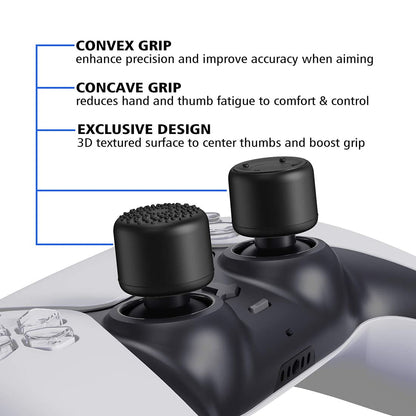 OIVO INDIA 8Pcs Black Silicone FPS Thumb Grip Set (Compatible with PS5,PS4,Nintendo Switch Pro)