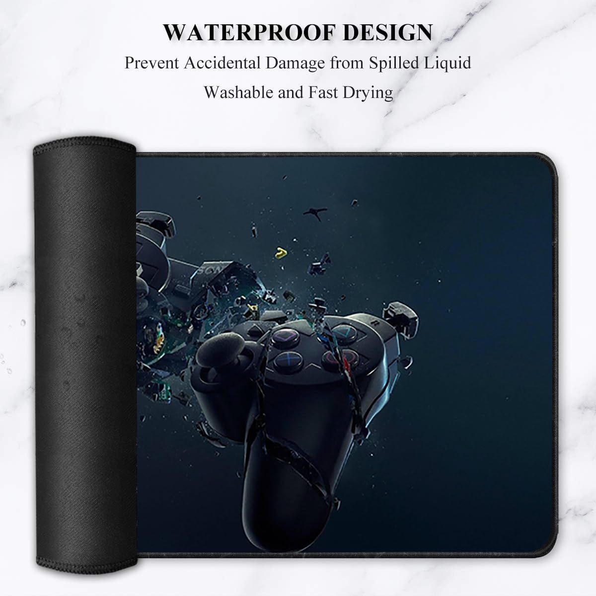 OIVO INDIA Gaming Mouse Pad, Large Extended Desk Mouse Pad, Non-Slip Spill-Resistant Mousepad Anti-Fray Stitched Edges for Gamer/Office/Home 600 x 300mm (Black)