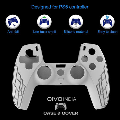 OIVO INDIA White Controller Silicone Cover Case PS5 Controller Skin Anti Slip Protective Sleeve Compatible with Sony PlayStation 5 Controller (Pack 2)