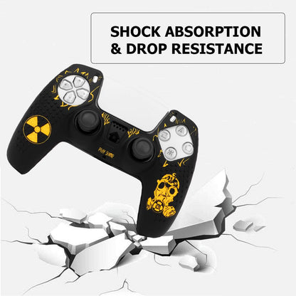 OIVO INDIA Black Skull and Multicolor Controller Silicone Cover Case PS5 Controller Skin Anti Slip Protective Case Sleeve Compatible for Sony PlayStation 5 Remote (Combo of 2)