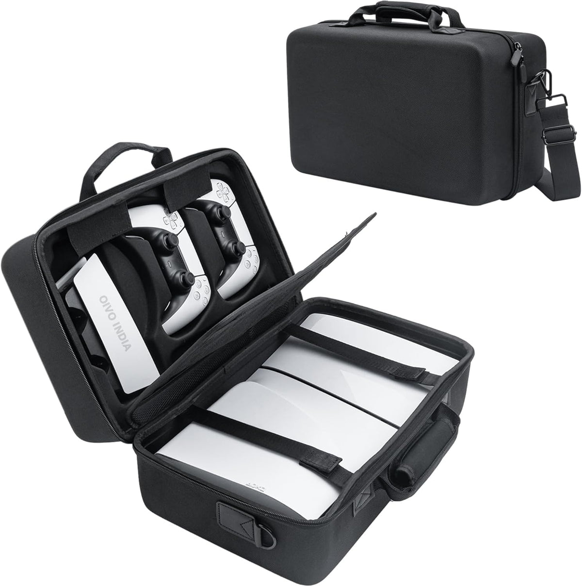 OIVO INDIA Carrying Case for PS5 Slim Console, Hard Shell Protective Case Travel Bag Compatible for PlayStation 5 Slim Console Disc/Digital Edition - Black