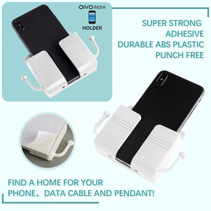 OIVO INDIA Self Adhesive White Wall Mount Mobile Holder