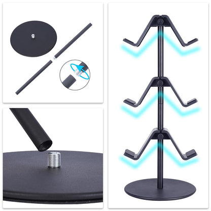 OIVO INDIA Controller Stand 3 Tier Black Headphone Holder, Multi Adjustable Game Controller Headset Hanger Compatible for All Universal Gaming PC Accessories, Xbox PS4 PS5 Nintendo Switch (Black)