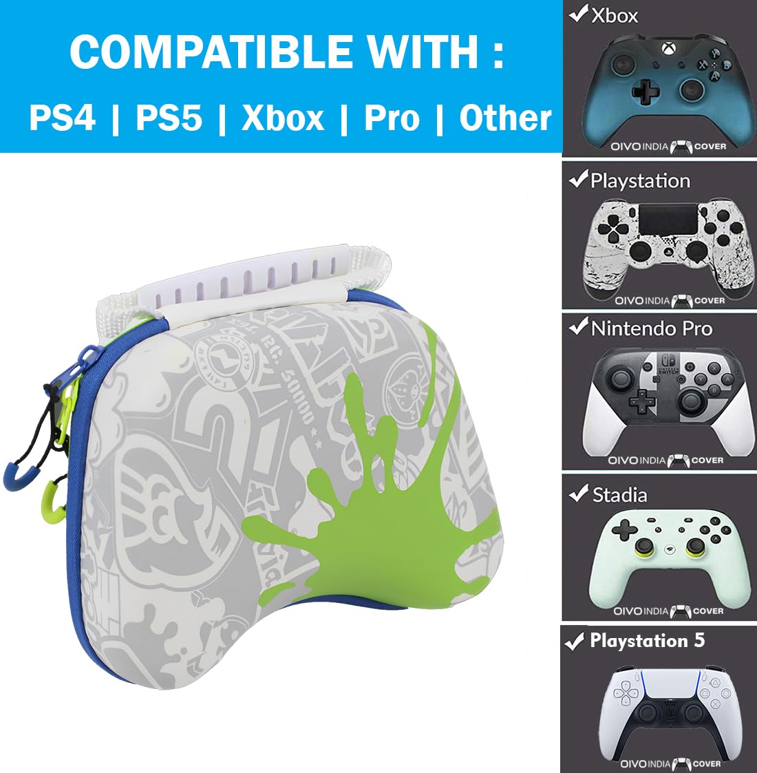 OIVO INDIA Multicolor & White Controller EVA Silicone Cover Case PS5 Controller Skin Non Slip Protective Sleeve Compatible for PS5 Controller (Combo of 2) [Video Game]