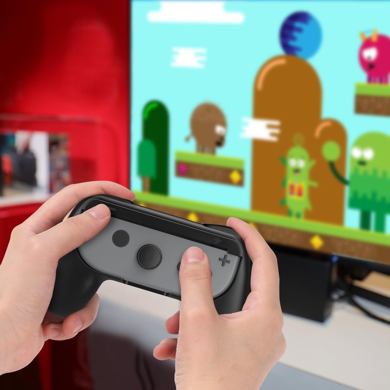 OIVO INDIA X DOBE Nintendo Switch More Comfortable Joy-Con Controller Grips For Nintendo Switch TWIN PACK of BLACK